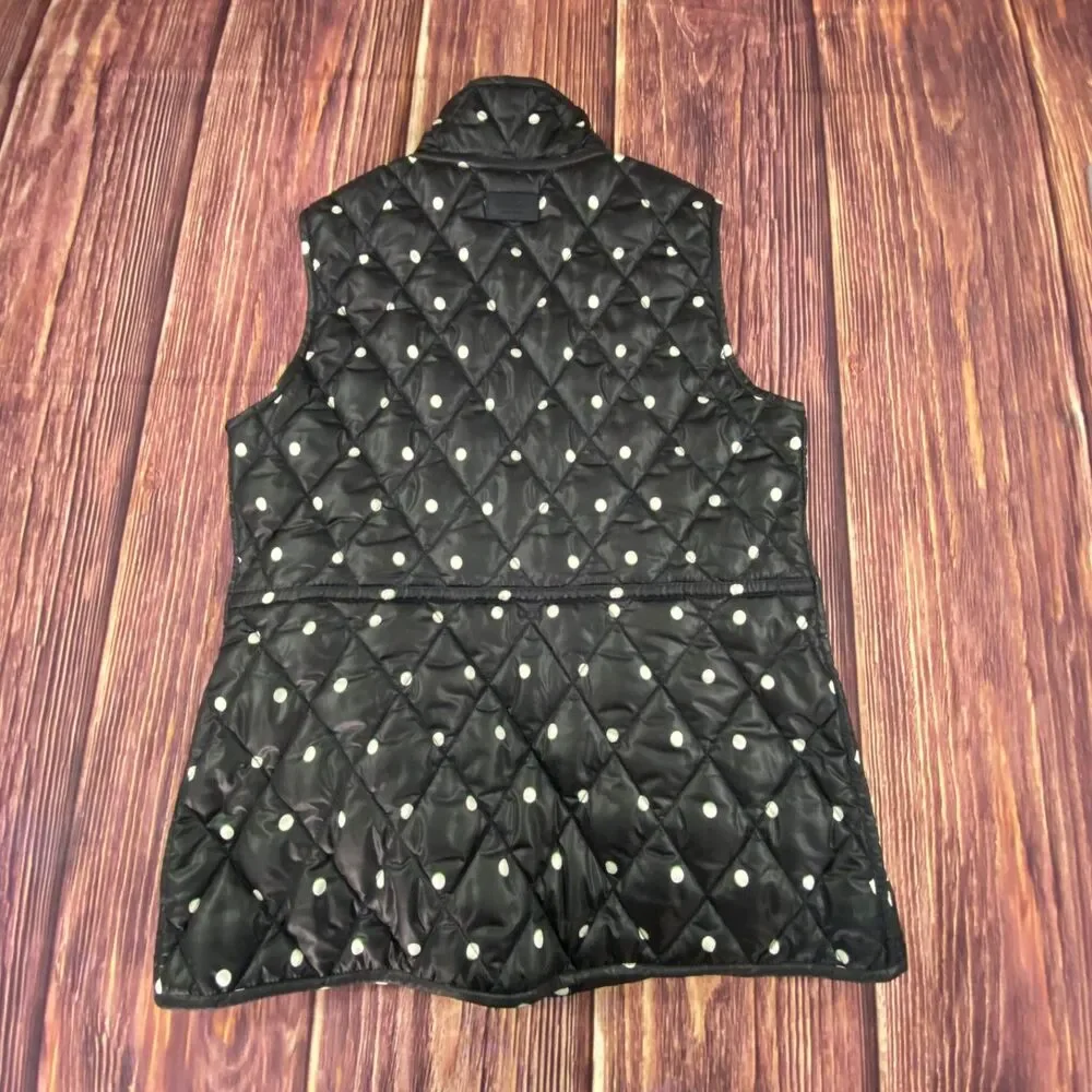 Kate Spade Women’s Reversible Quilted Polka Dot Vest Black Size Small S